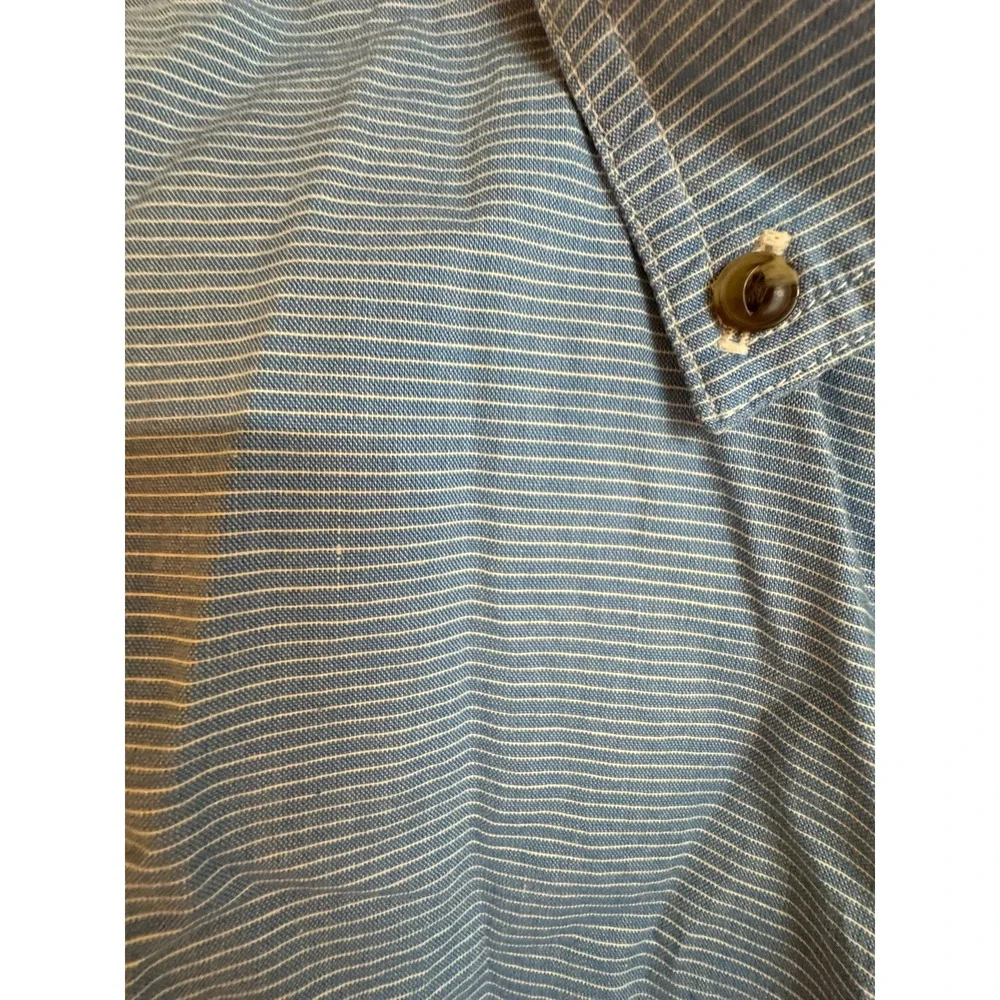 The North Face Mens Medium Blue‎ Striped Short Sleeve Button Down Shirt